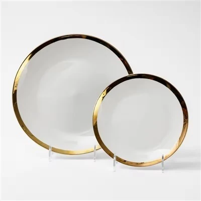 Luxury Gold-Banded Porcelain Tableware Collection factory