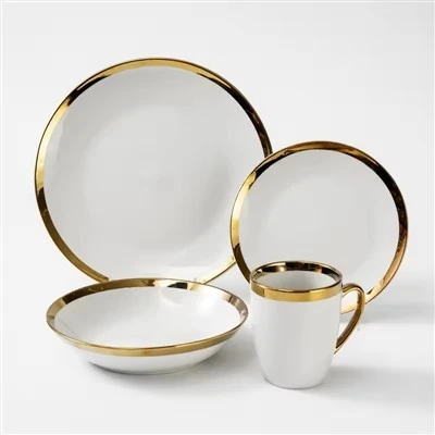 Luxury Gold-Banded Porcelain Tableware Collection suppliers
