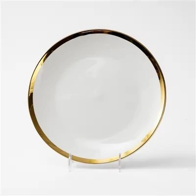Elegant Gold Rim White Ceramic Dinnerware Set Elegant Gold Rim White Ceramic Dinnerware Set
